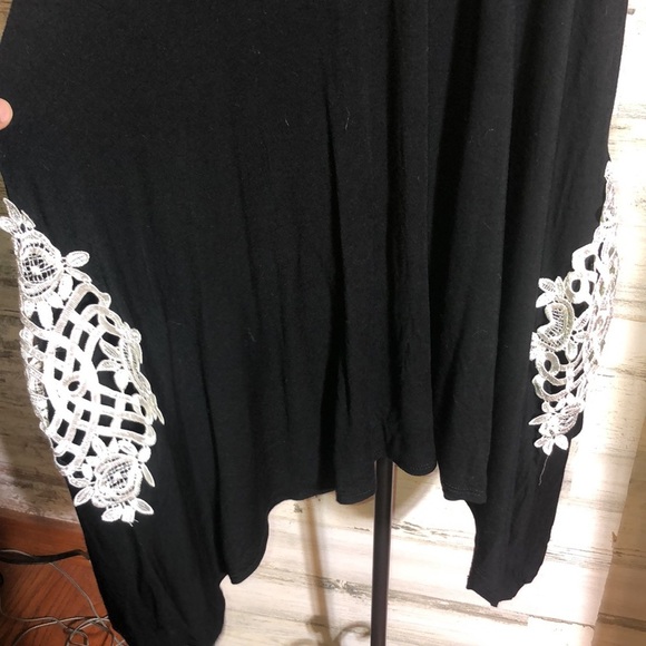 Reborn J black dress mini knee length dress lace sides size large loose … - Picture 2 of 5
